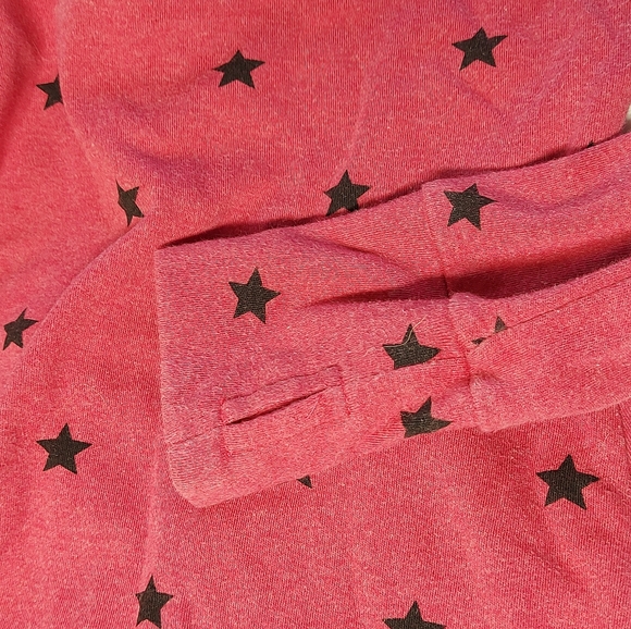 Bench Pink Lightweight Zippered Hoodie with Black Stars, Small - Picture 6 of 12